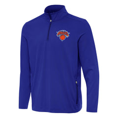 Royal New York Knicks Antigua Perilous Quarter-Zip Sweatshirt | NBA