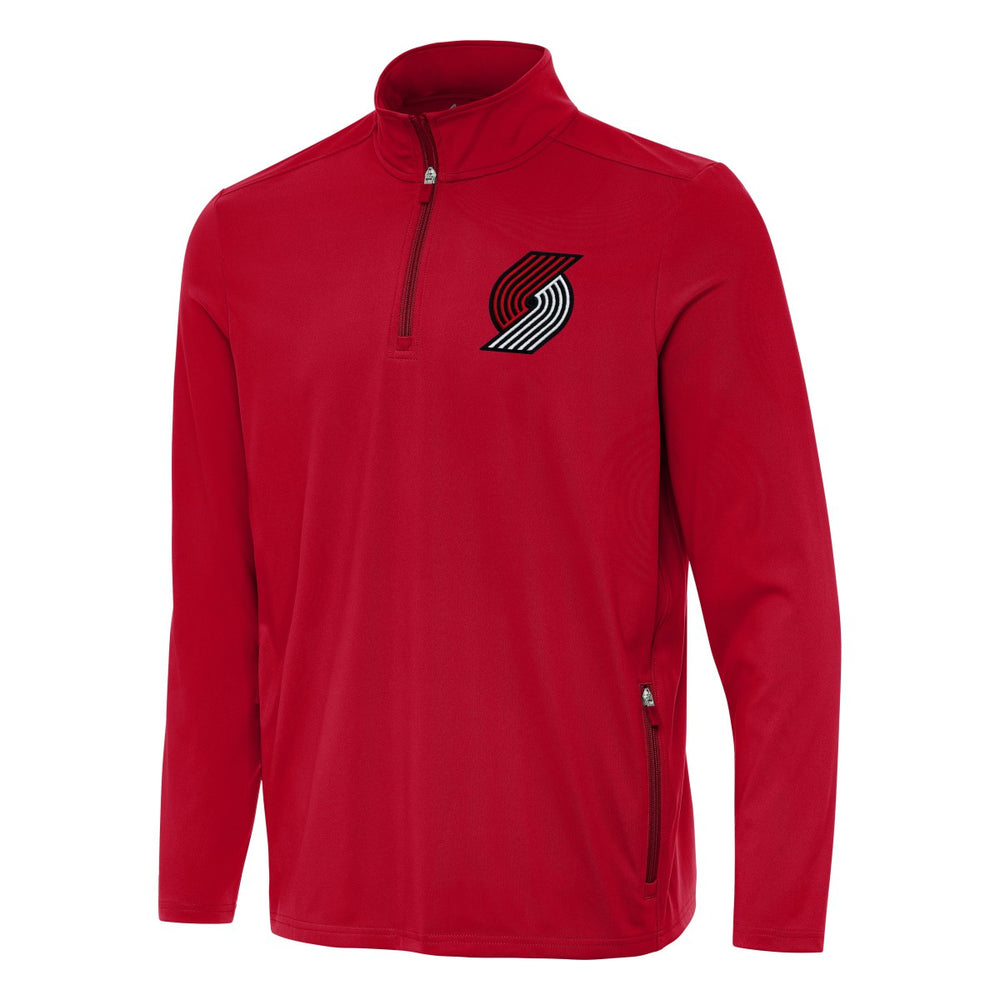 Red Portland Trail Blazers Antigua Perilous Quarter-Zip Sweatshirt | NBA