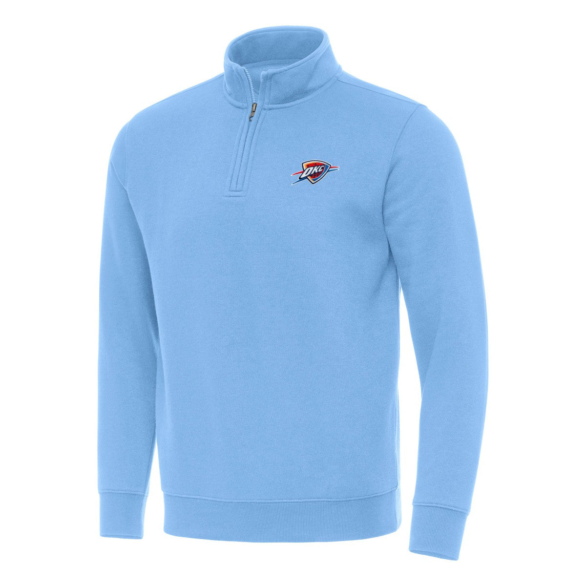 Powder Blue Oklahoma City Thunder Antigua Victory Quarter-Zip Mock Sweatshirt | NBA