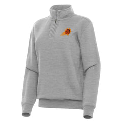 Heather Gray Phoenix Suns Antigua Women's Victory Quarter-Zip Sweatshirt | NBA