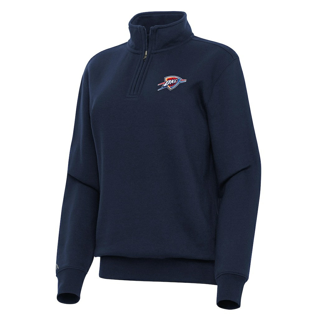 Navy Oklahoma City Thunder Antigua Women's Victory Quarter-Zip Sweatshirt | NBA