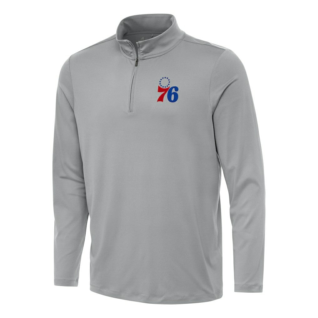 Gray Philadelphia 76ers Antigua Reprocess Quarter-Zip Top | NBA