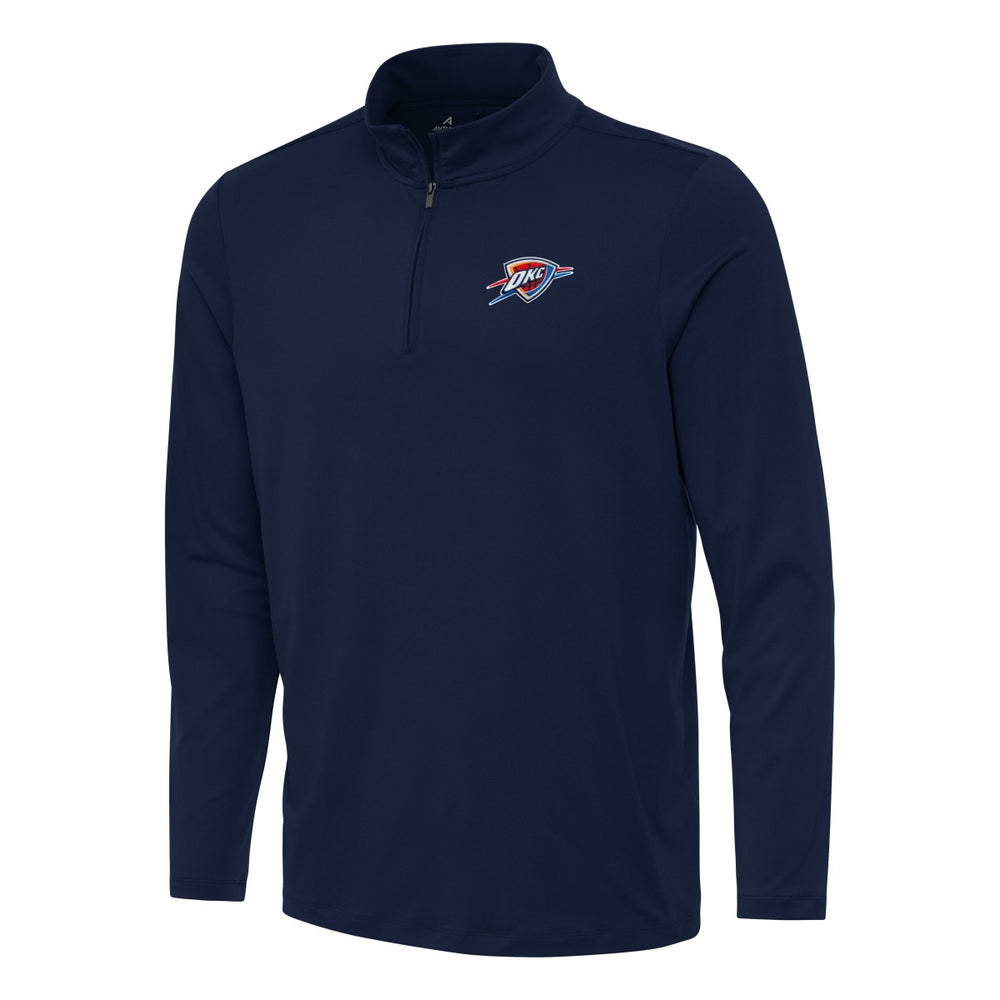 Navy Oklahoma City Thunder Antigua Reprocess Quarter-Zip Top | NBA