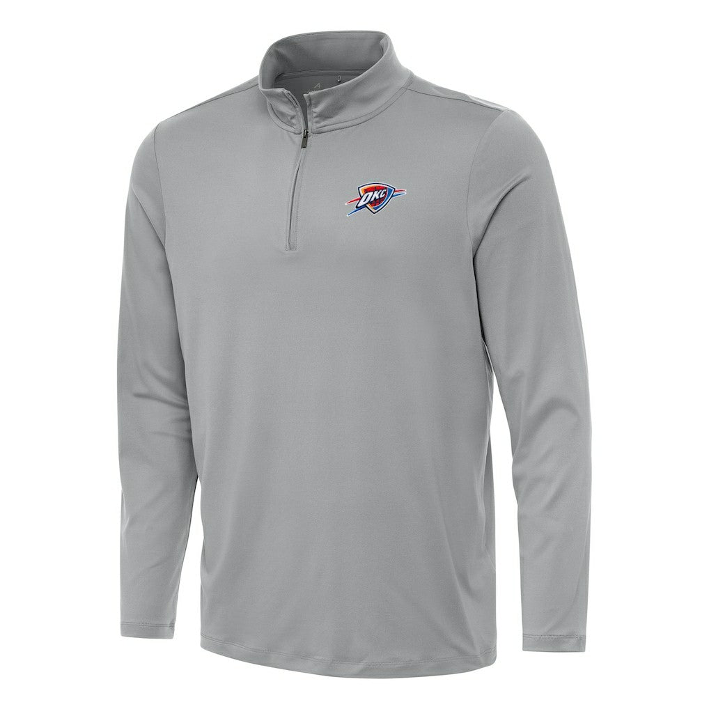 Gray Oklahoma City Thunder Antigua Reprocess Quarter-Zip Top | NBA