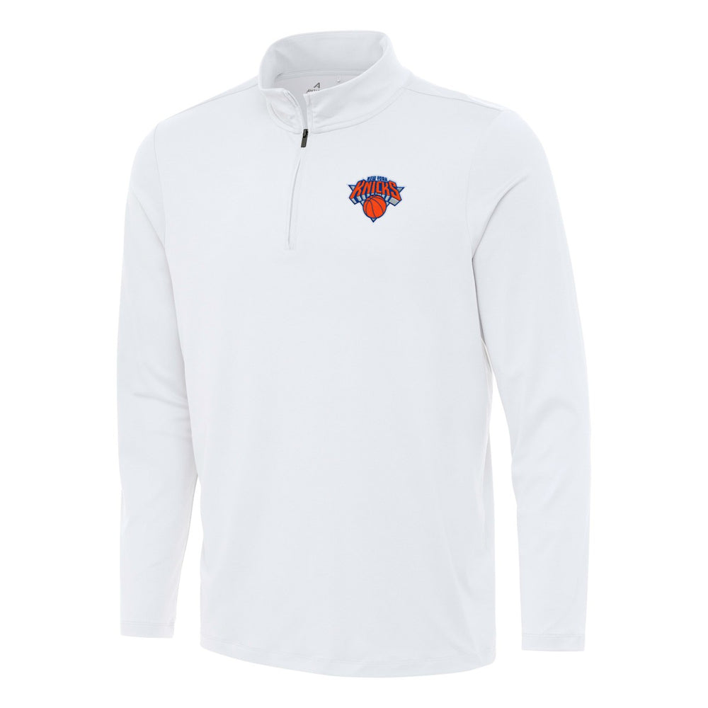 White New York Knicks Antigua Reprocess Quarter-Zip Top | NBA