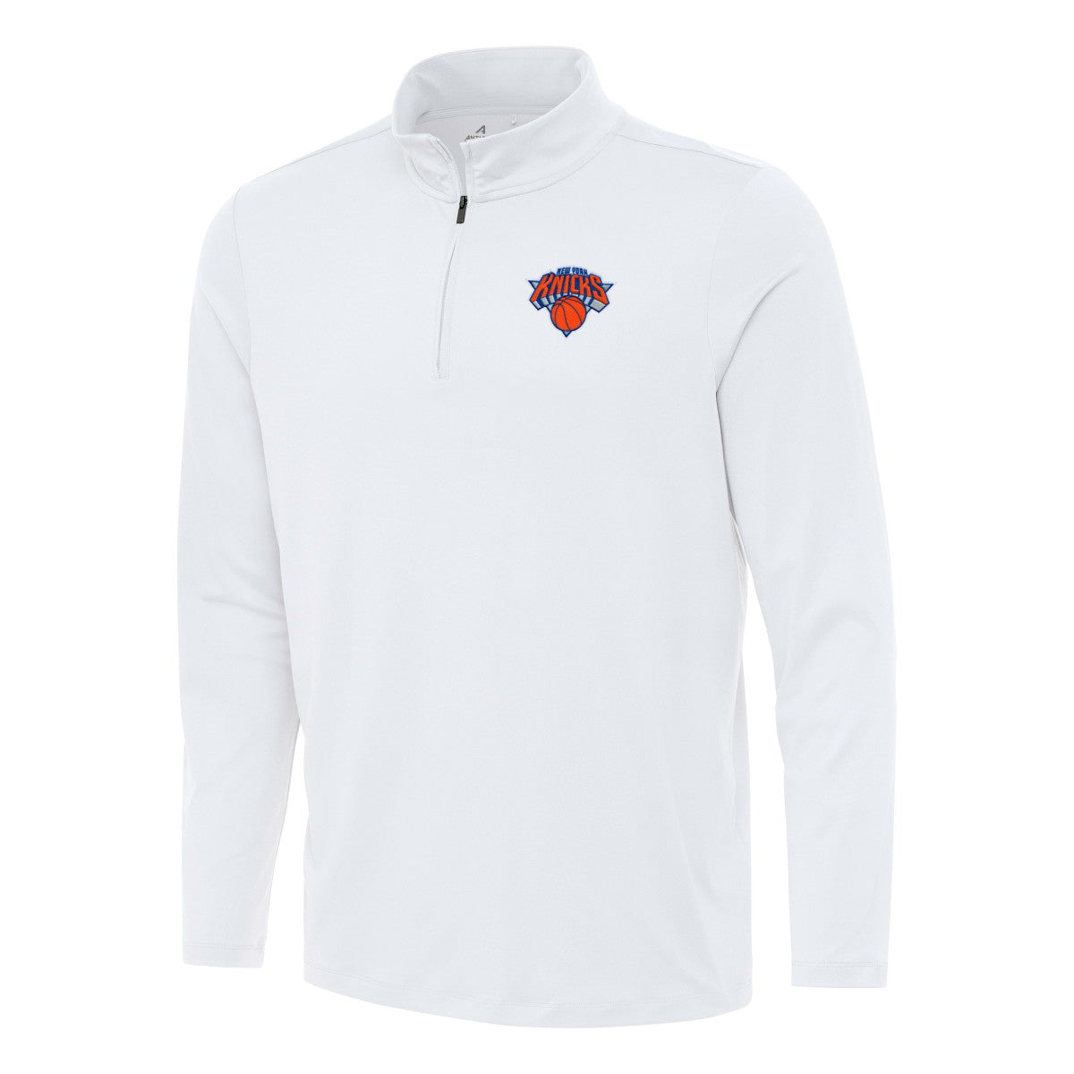 White New York Knicks Antigua Reprocess Quarter-Zip Top | NBA