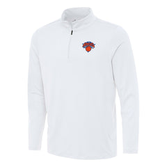 White New York Knicks Antigua Reprocess Quarter-Zip Top | NBA