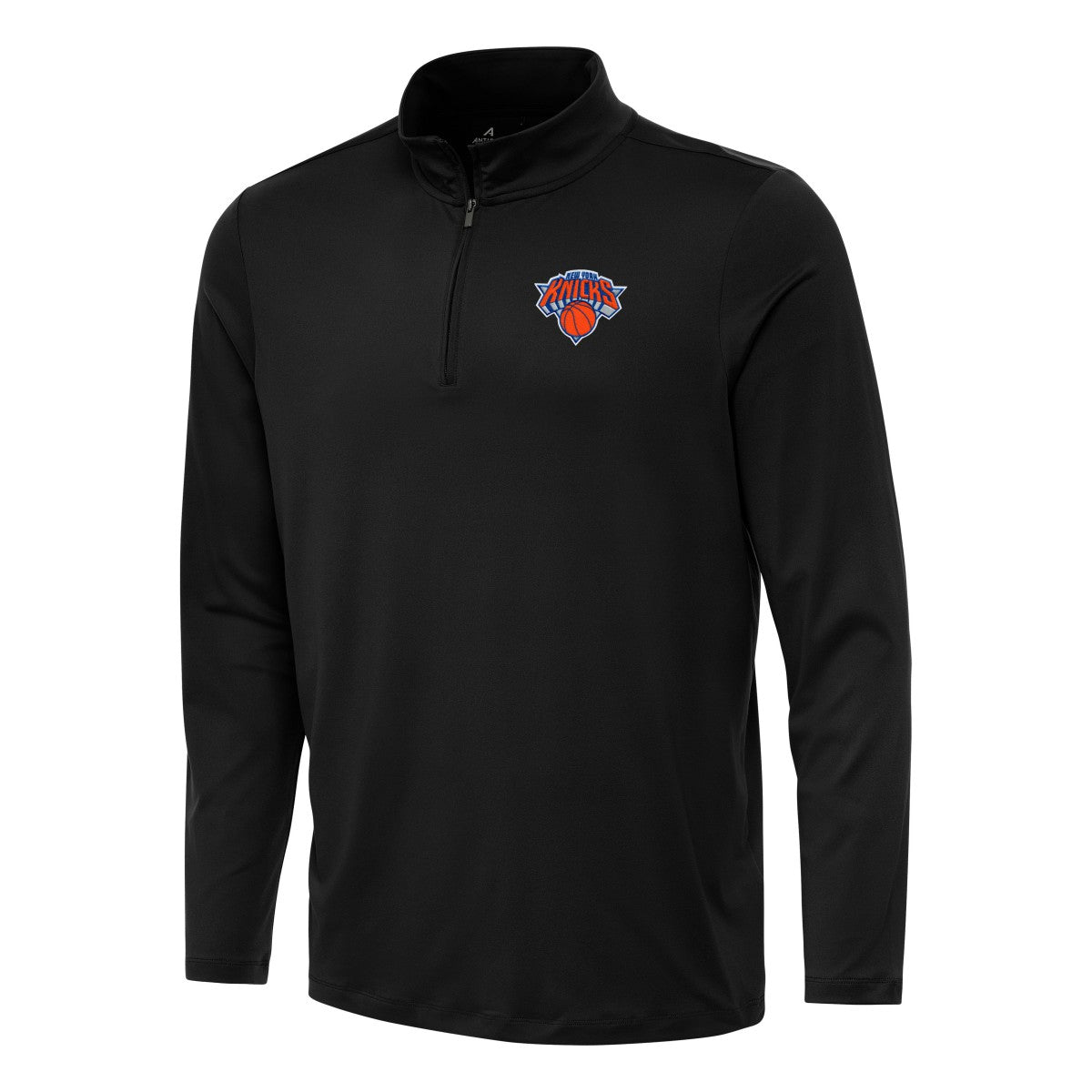 Black New York Knicks Antigua Reprocess Quarter-Zip Top | NBA