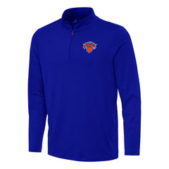 Blue New York Knicks Antigua Reprocess Quarter-Zip Top | NBA