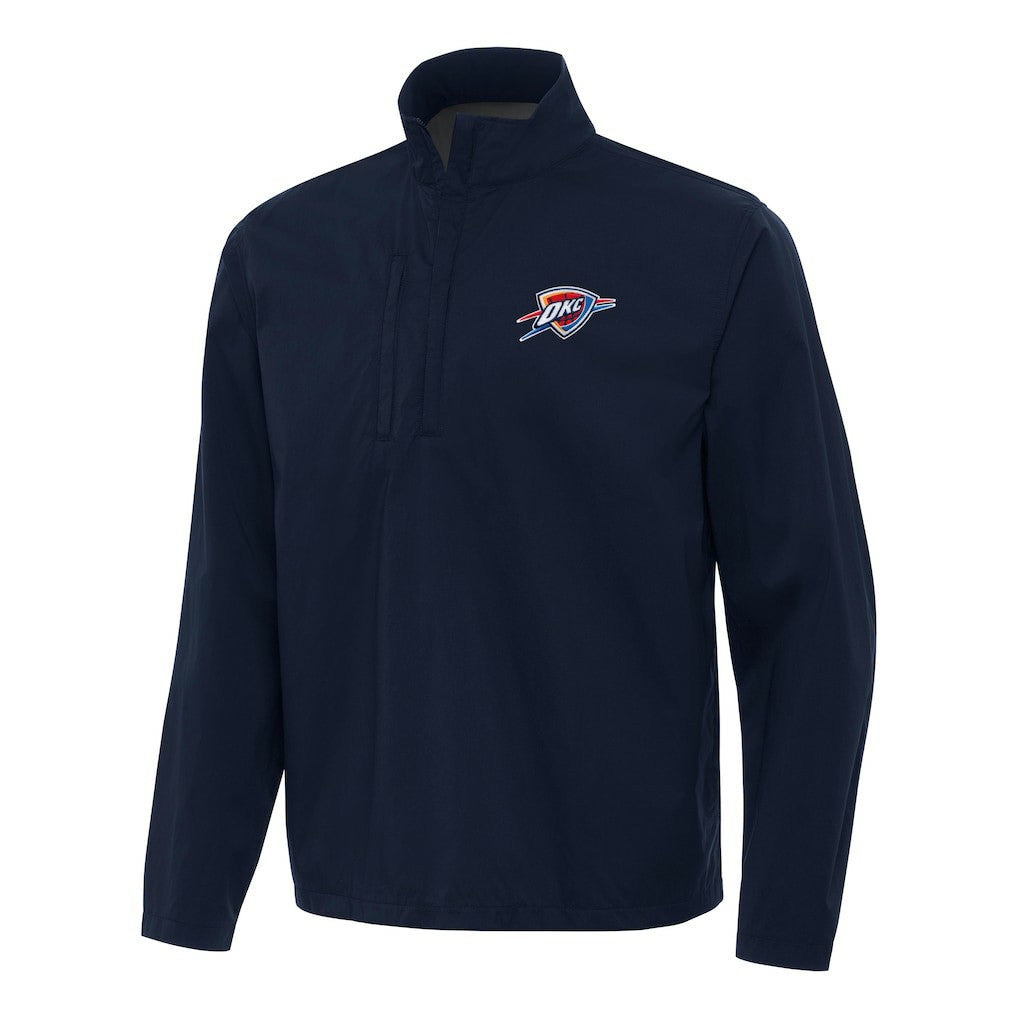 Navy Oklahoma City Thunder Antigua Brisk Quarter-Zip Windbreaker | NBA