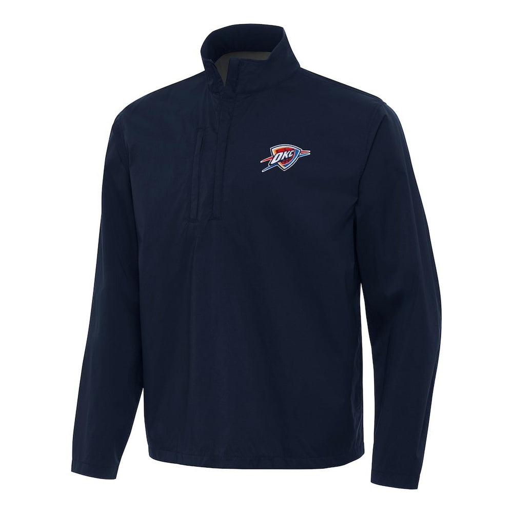 Navy Oklahoma City Thunder Antigua Brisk Quarter-Zip Windbreaker | NBA
