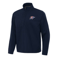 Navy Oklahoma City Thunder Antigua Brisk Quarter-Zip Windbreaker | NBA