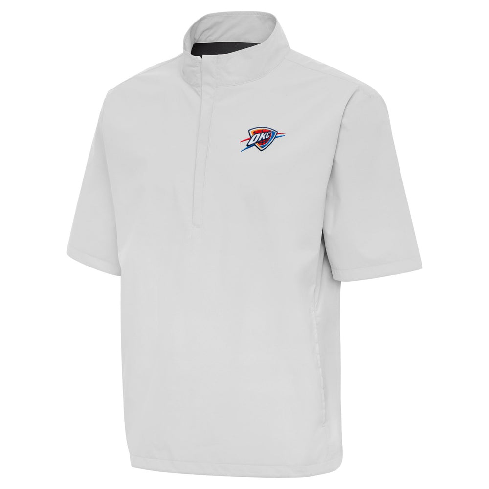Heather Gray Oklahoma City Thunder Antigua Brisk Quarter-Zip Windbreaker | NBA