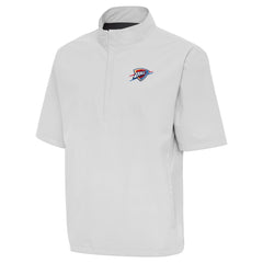 Heather Gray Oklahoma City Thunder Antigua Brisk Quarter-Zip Windbreaker | NBA