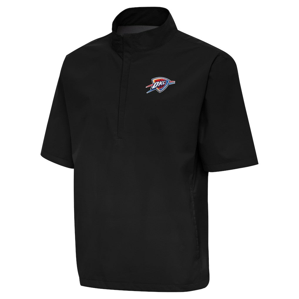 Black Oklahoma City Thunder Antigua Brisk Quarter-Zip Windbreaker | NBA