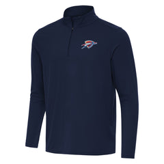 Navy Oklahoma City Thunder Antigua Intent Quarter-Zip Top | NBA