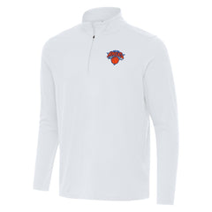 White New York Knicks Antigua Intent Quarter-Zip Top | NBA