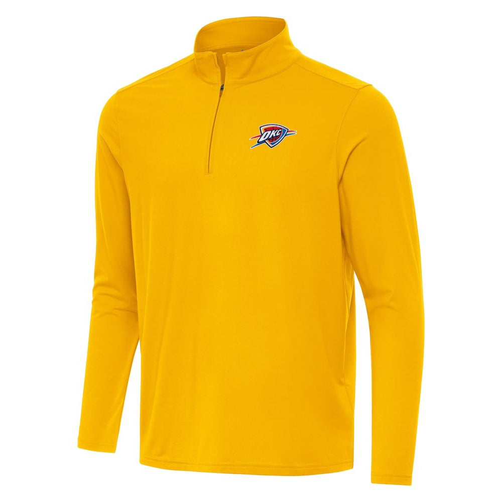 Gold Oklahoma City Thunder Antigua Intent Quarter-Zip Top | NBA