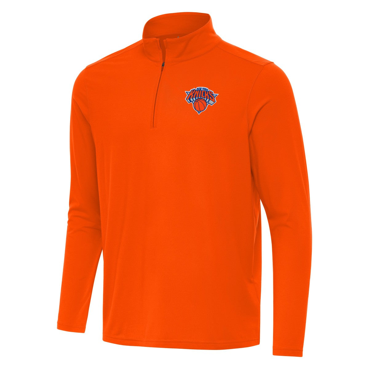Orange New York Knicks Antigua Intent Quarter-Zip Top | NBA