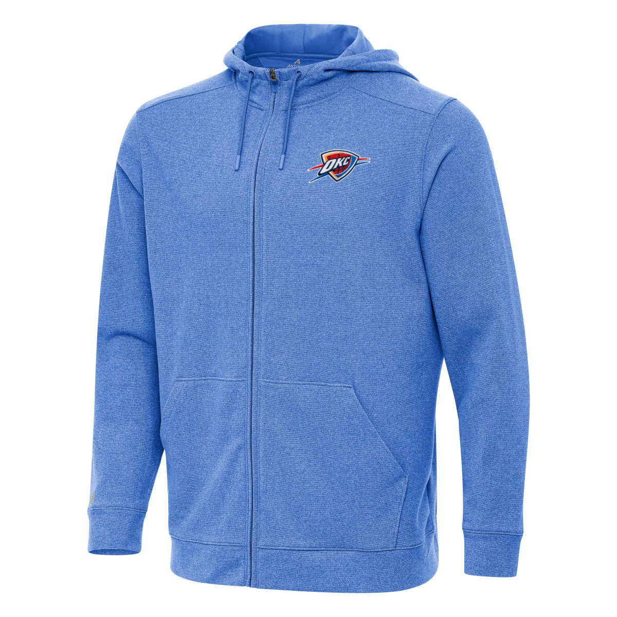 Heather Blue Oklahoma City Thunder Antigua Effortless Full-Zip Hoodie Jacket | NBA