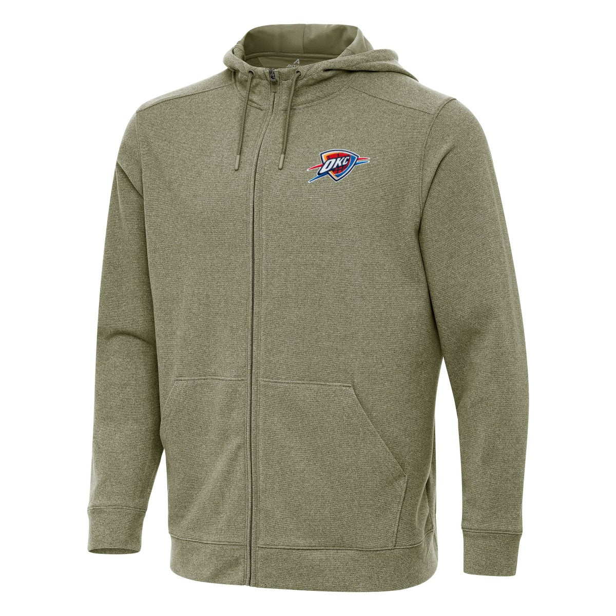 Olive Oklahoma City Thunder Antigua Effortless Full-Zip Hoodie Jacket | NBA