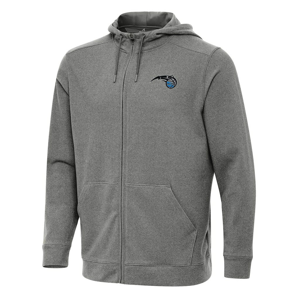 Heather Charcoal Orlando Magic Antigua Effortless Full-Zip Hoodie Jacket | NBA