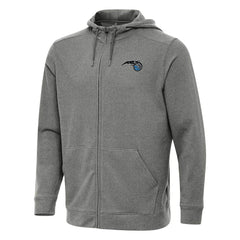Heather Charcoal Orlando Magic Antigua Effortless Full-Zip Hoodie Jacket | NBA