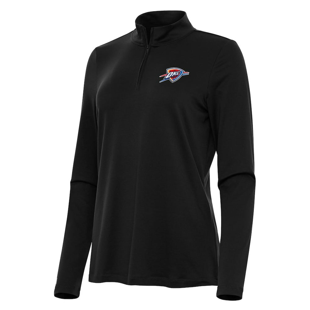 Black Oklahoma City Thunder Antigua Women's Reprocess Quarter-Zip Top | NBA