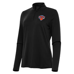 Black New York Knicks Antigua Women's Reprocess Quarter-Zip Top | NBA