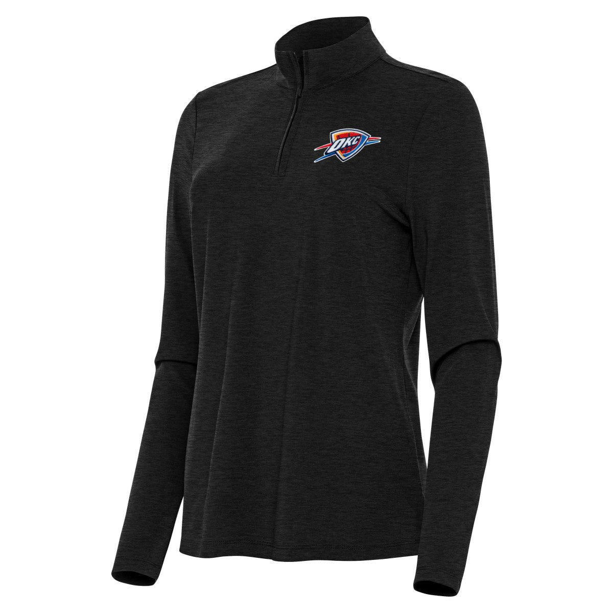 Heather Black Oklahoma City Thunder Antigua Women's Bright Quarter-Zip Top | NBA