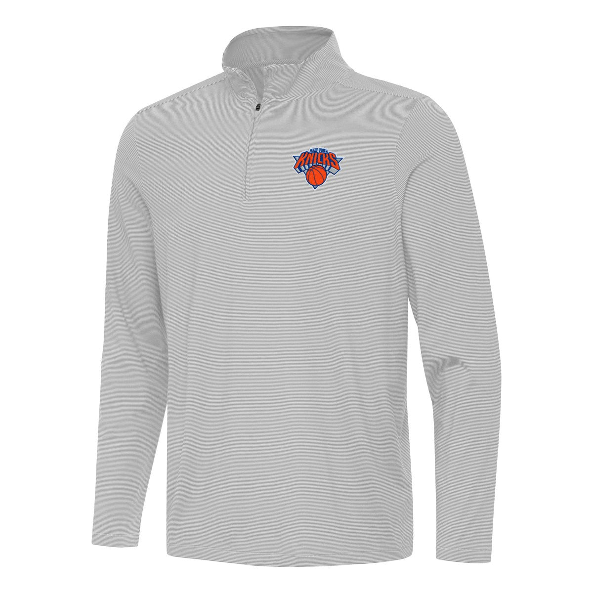 Gray New York Knicks Antigua Twine Quarter-Zip Top | NBA