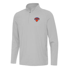 Gray New York Knicks Antigua Twine Quarter-Zip Top | NBA