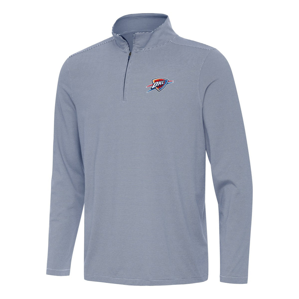 Navy Oklahoma City Thunder Antigua Twine Quarter-Zip Top | NBA