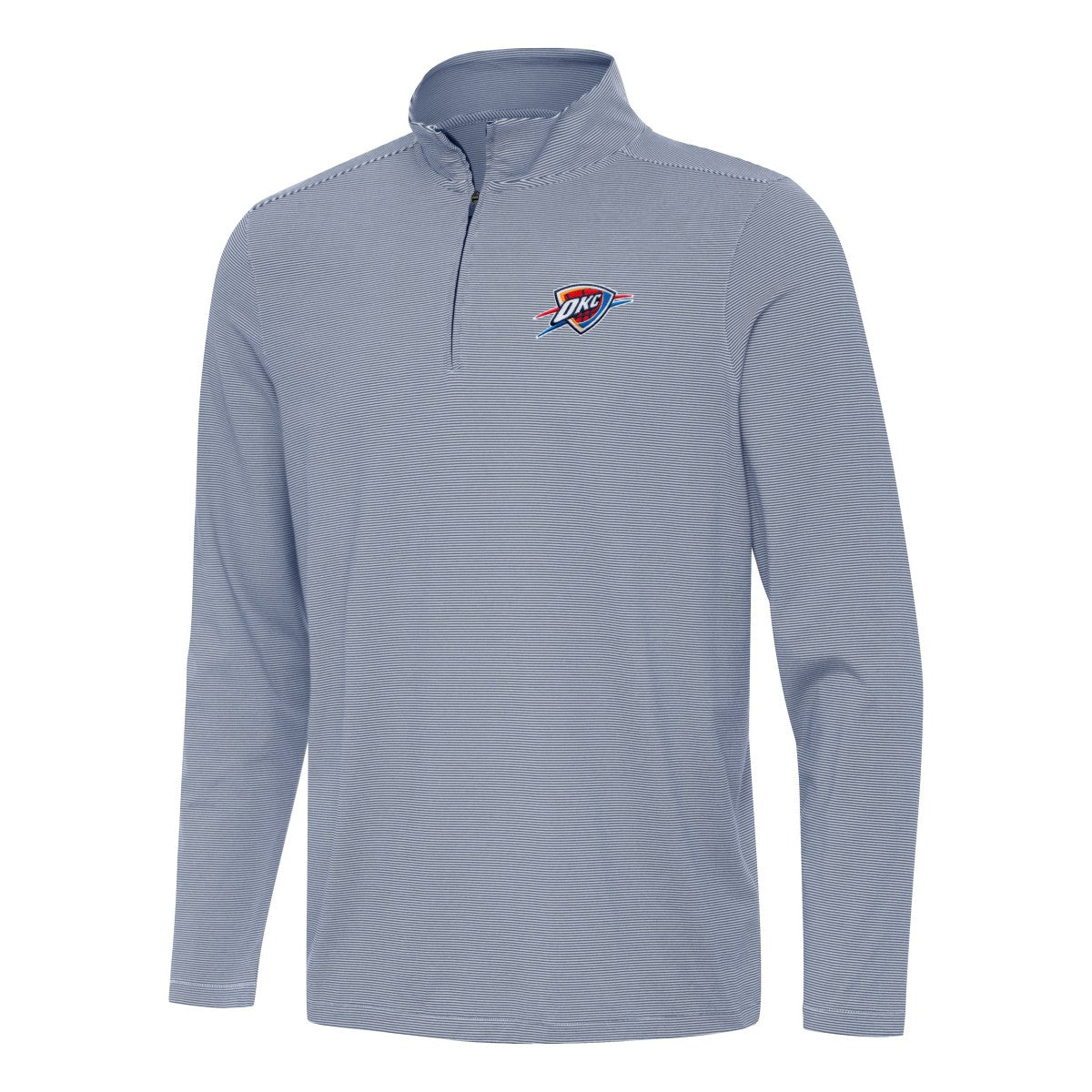 Navy Oklahoma City Thunder Antigua Twine Quarter-Zip Top | NBA