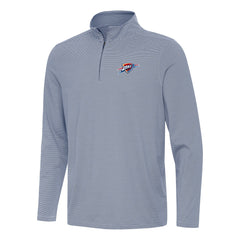 Navy Oklahoma City Thunder Antigua Twine Quarter-Zip Top | NBA