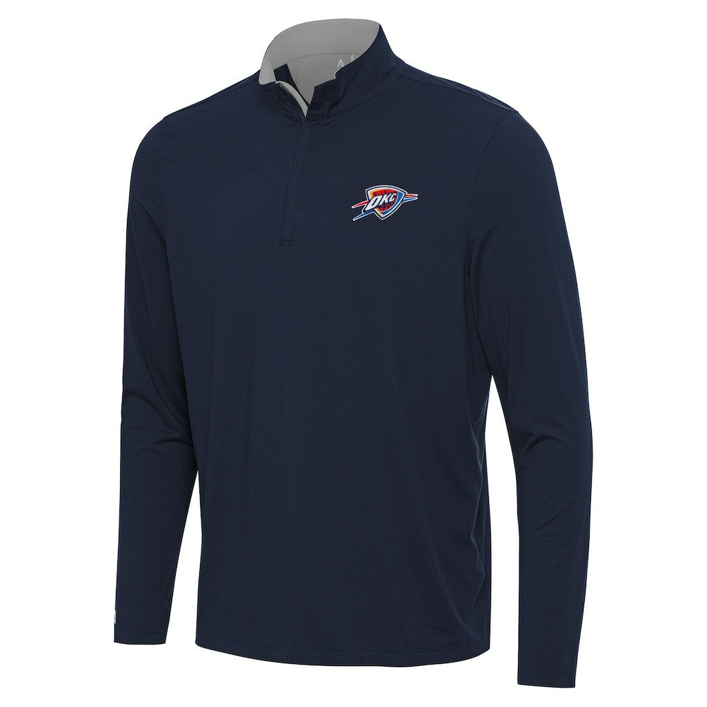 Navy/Gray Oklahoma City Thunder Antigua Content Quarter-Zip Top | NBA
