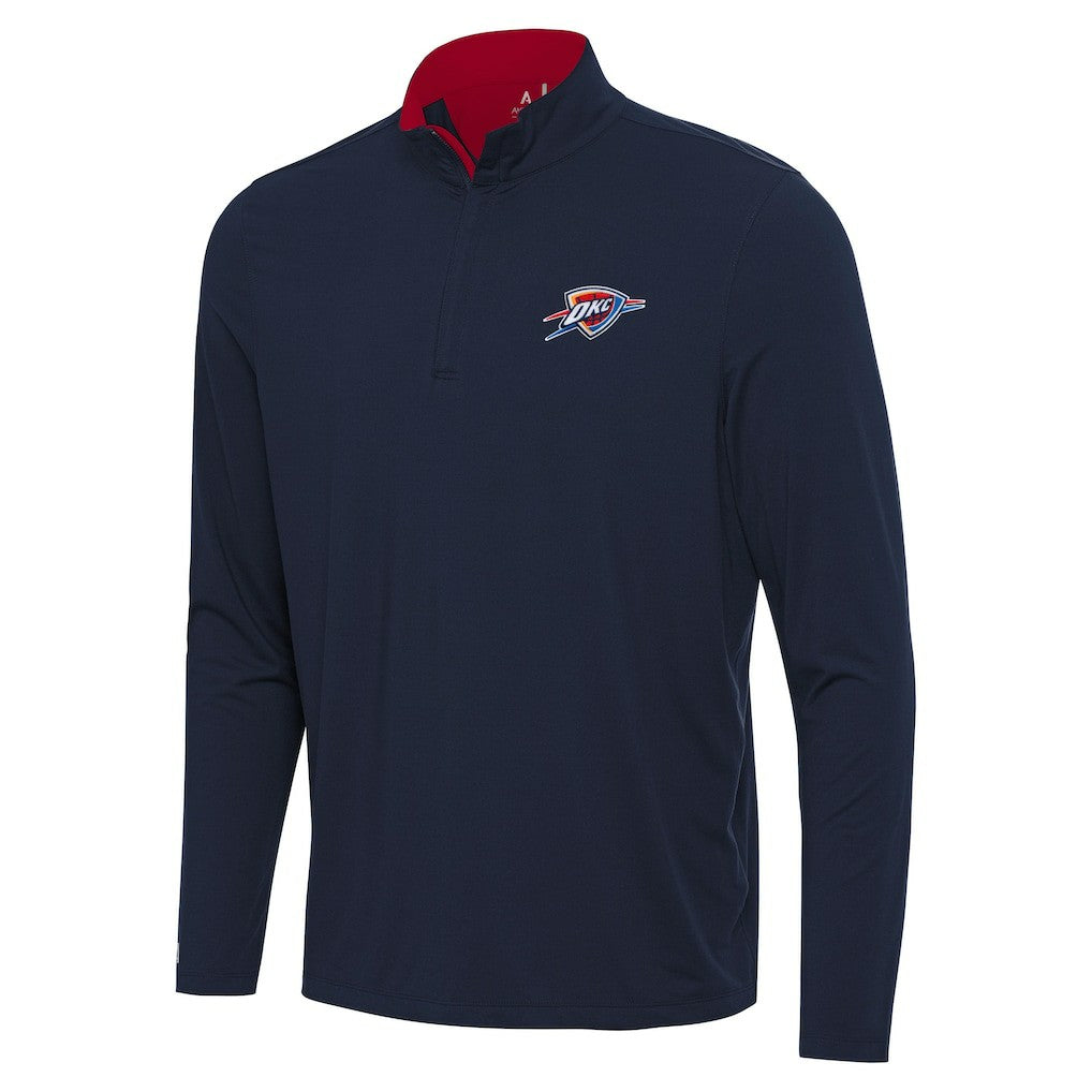 Navy/Red Oklahoma City Thunder Antigua Content Quarter-Zip Top | NBA