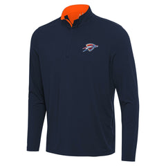 Navy/Orange Oklahoma City Thunder Antigua Content Quarter-Zip Top | NBA
