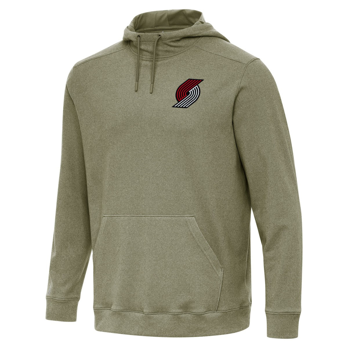 Heather Olive Portland Trail Blazers Antigua Cloud Pullover Hoodie | NBA