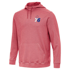 Heather Red Philadelphia 76ers Antigua Cloud Pullover Hoodie | NBA