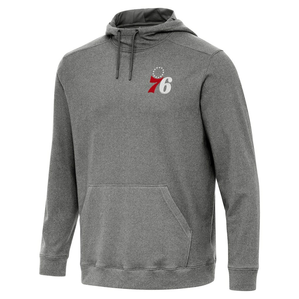 Heather Black Philadelphia 76ers Antigua Cloud Pullover Hoodie | NBA