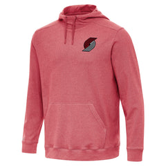 Heather Red Portland Trail Blazers Antigua Cloud Pullover Hoodie | NBA