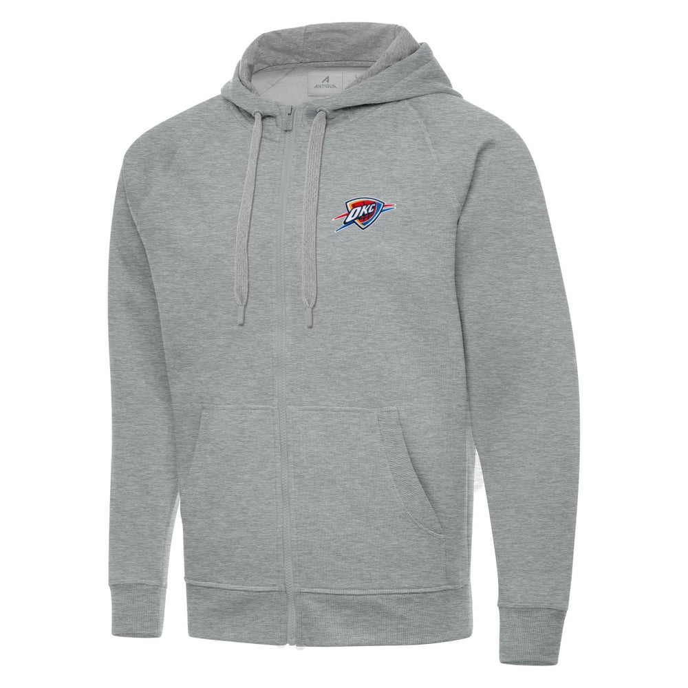 Heather Gray Oklahoma City Thunder Antigua Big & Tall Victory Full-Zip Hoodie Jacket | NBA