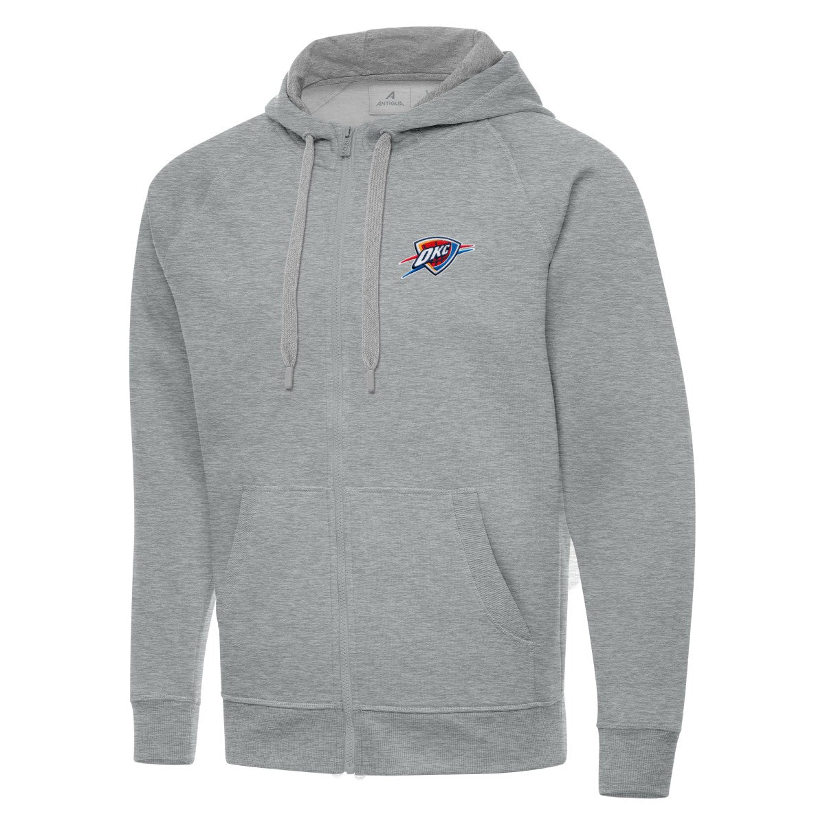 Heather Gray Oklahoma City Thunder Antigua Big & Tall Victory Full-Zip Hoodie Jacket | NBA