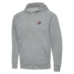 Heather Gray Oklahoma City Thunder Antigua Big & Tall Victory Full-Zip Hoodie Jacket | NBA