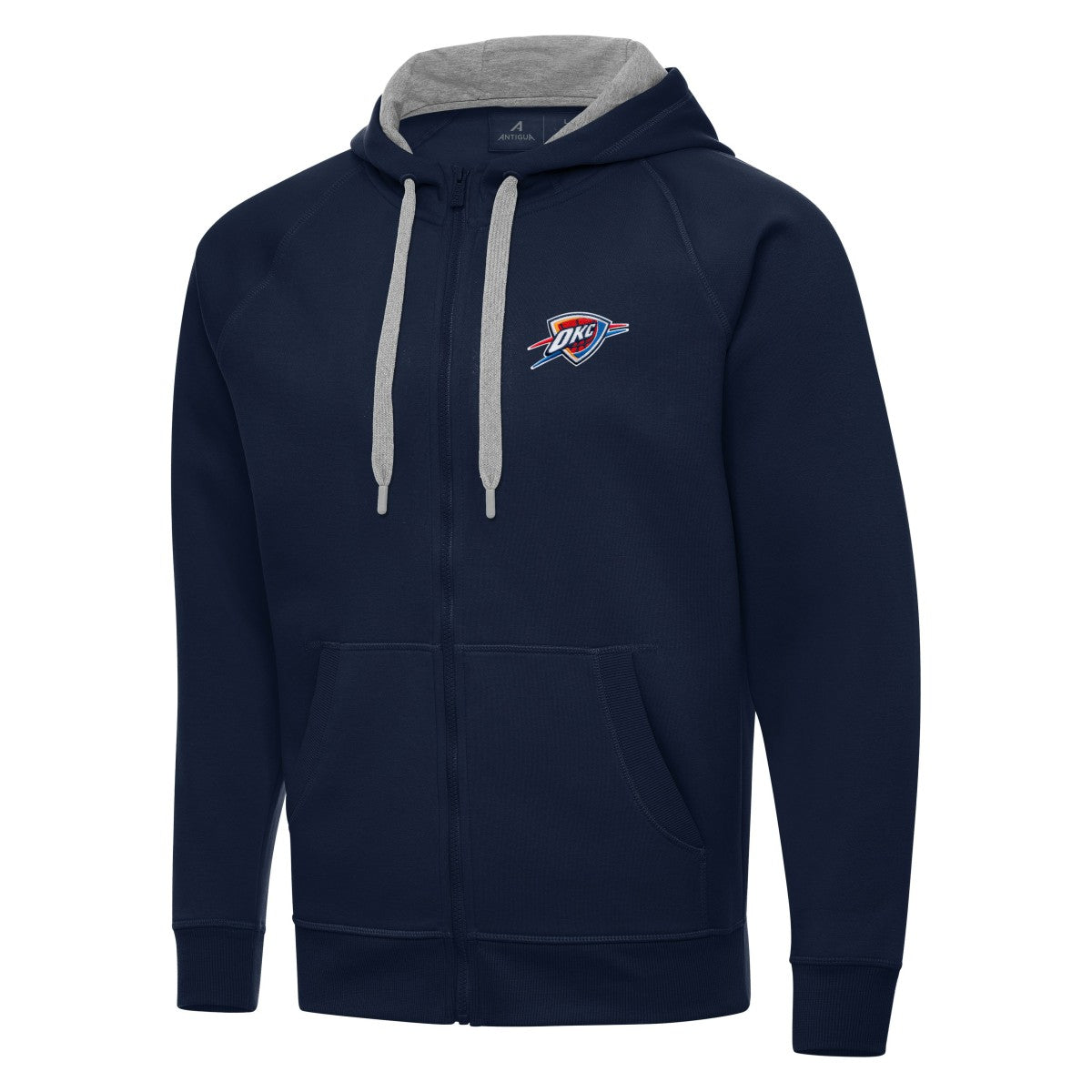 Navy Oklahoma City Thunder Antigua Big & Tall Victory Full-Zip Hoodie Jacket | NBA