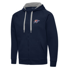 Navy Oklahoma City Thunder Antigua Big & Tall Victory Full-Zip Hoodie Jacket | NBA