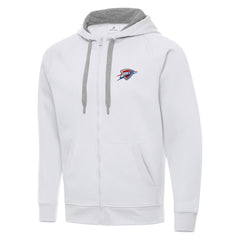 White Oklahoma City Thunder Antigua Big & Tall Victory Full-Zip Hoodie Jacket | NBA