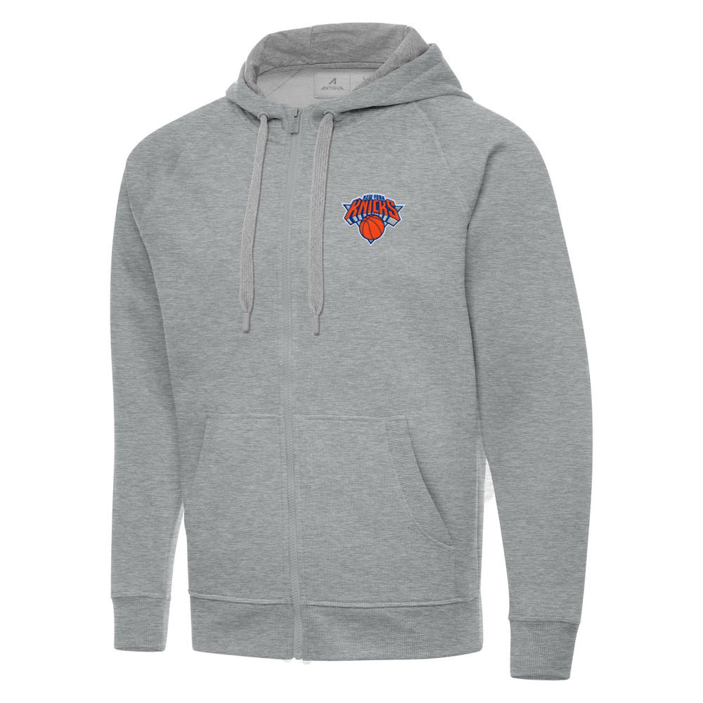 Heather Gray New York Knicks Antigua Big & Tall Victory Full-Zip Hoodie | NBA