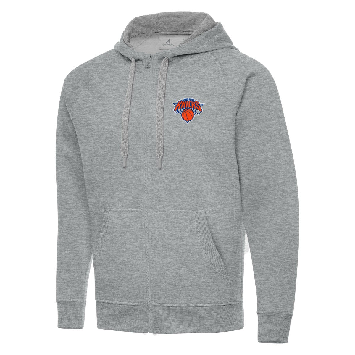 Heather Gray New York Knicks Antigua Big & Tall Victory Full-Zip Hoodie | NBA